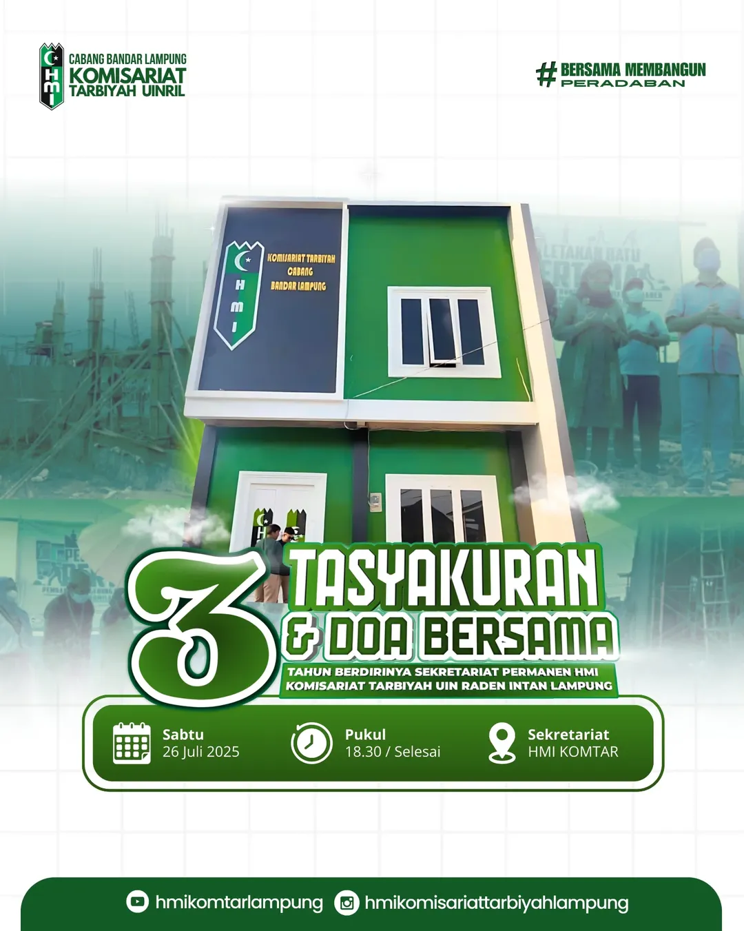  Tasyakuran & Doa Bersama 3 tahun berdirinya sekretariat permanen HMI Komisariat Tarbiyah 